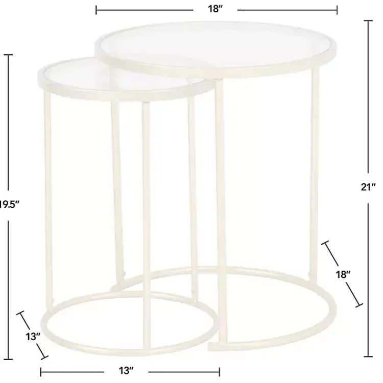 Kirklands Home Accent & End Tables|Gold Metal and Glass Nesting 2-pc Accent Table Set