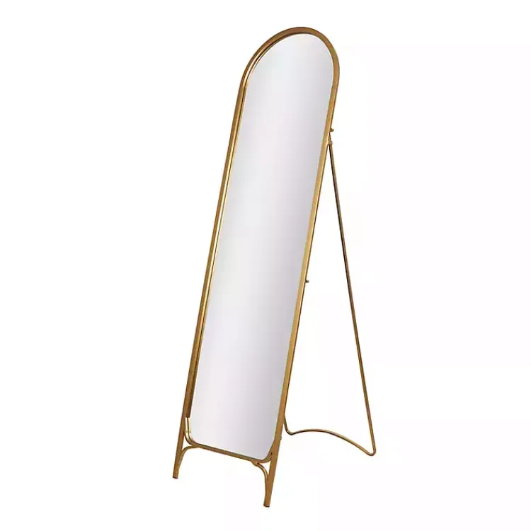 Kirklands Home Full Length & Floor Mirrors|Gold Metal Arch Leaner Mirror