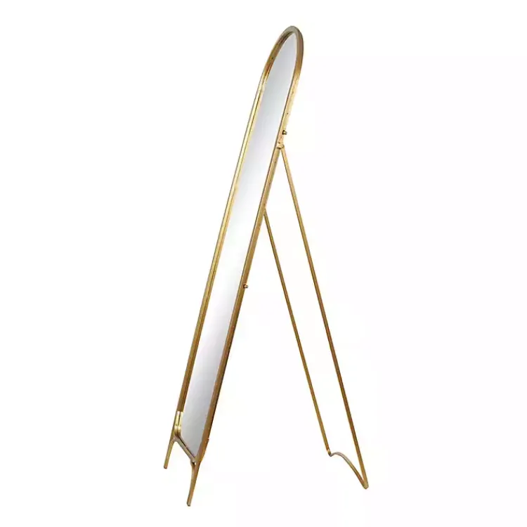 Kirklands Home Full Length & Floor Mirrors|Gold Metal Arch Leaner Mirror