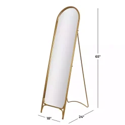 Kirklands Home Full Length & Floor Mirrors|Gold Metal Arch Leaner Mirror