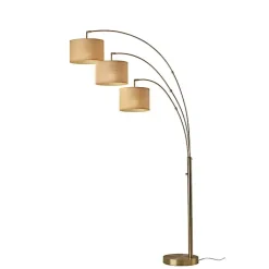 Kirklands Home Floor Lamps|Metal 3-Arm Arched Floor Lamp Gold