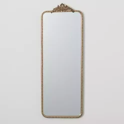 Kirklands Home Decorative Mirrors|Gold Metal Beaded Frame Vintage Wall Mirror