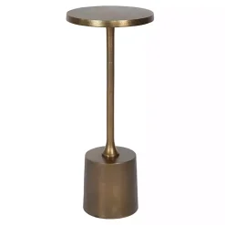 Kirklands Home Accent & End Tables|Metal Cylinder Base Cocktail Table Gold