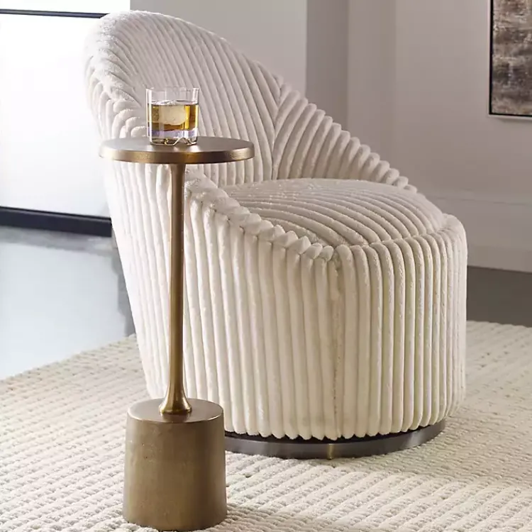 Kirklands Home Accent & End Tables|Metal Cylinder Base Cocktail Table Gold