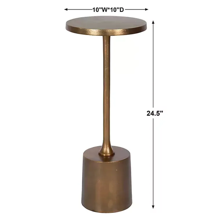 Kirklands Home Accent & End Tables|Metal Cylinder Base Cocktail Table Gold