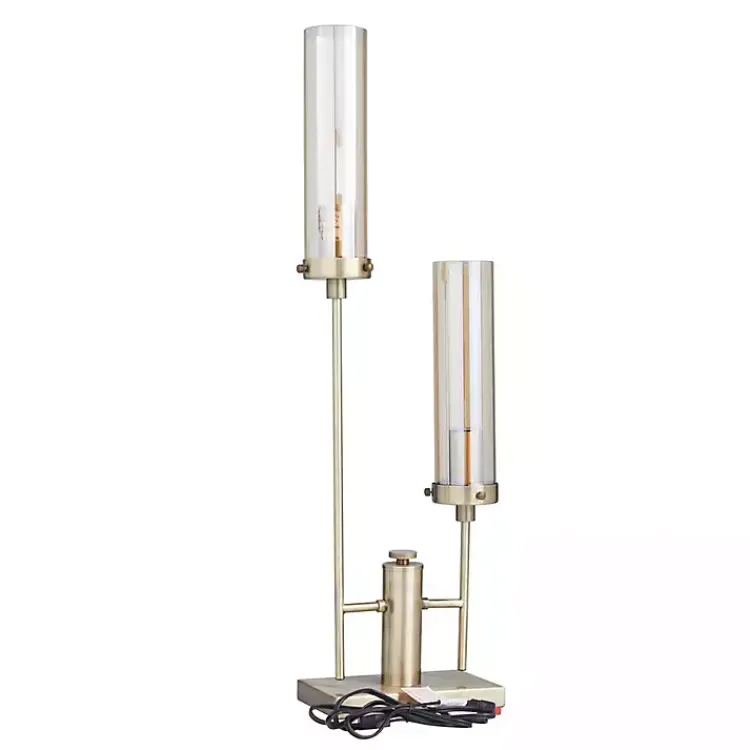 Kirklands Home Table Lamps|Metal Double Stem Table Lamp Gold
