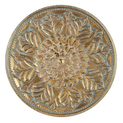Kirklands Home Wall Plaques|Metal Floral Embossed Wall Sculpture Gold