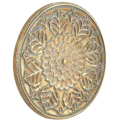 Kirklands Home Wall Plaques|Metal Floral Embossed Wall Sculpture Gold