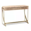 Kirklands Home Entryway Furniture|Gold Metal Frame Two-Drawer Console Table