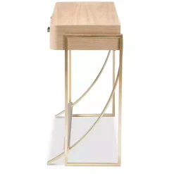 Kirklands Home Entryway Furniture|Gold Metal Frame Two-Drawer Console Table