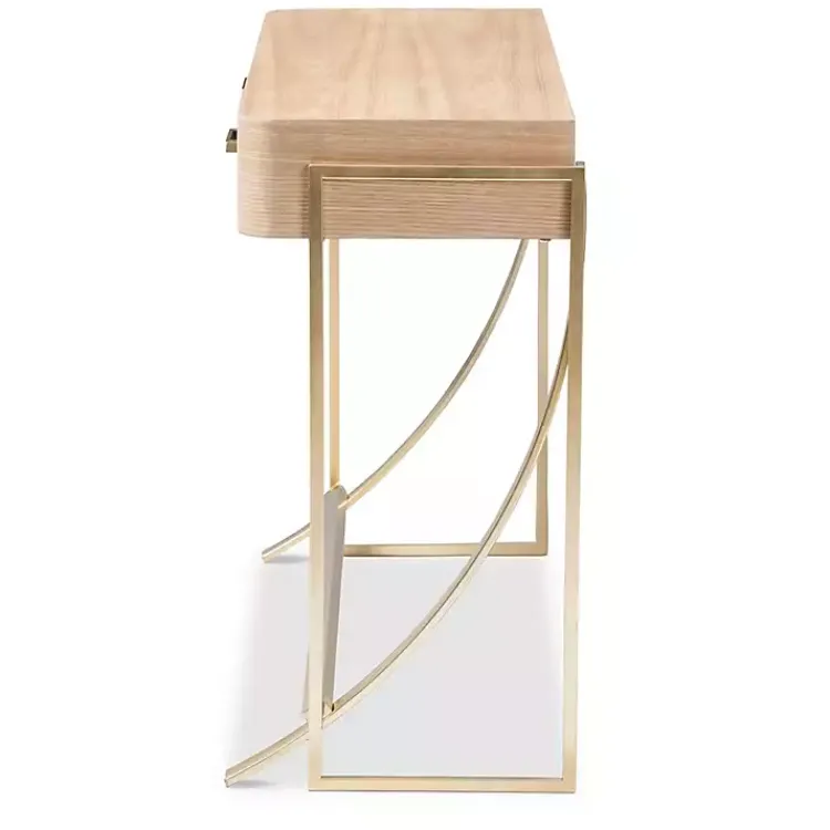 Kirklands Home Entryway Furniture|Gold Metal Frame Two-Drawer Console Table
