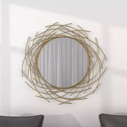 Kirklands Home Decorative Mirrors|Gold Metal Glam Layered Mirror