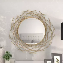 Kirklands Home Decorative Mirrors|Gold Metal Glam Layered Mirror