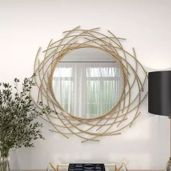 Kirklands Home Decorative Mirrors|Gold Metal Glam Layered Mirror