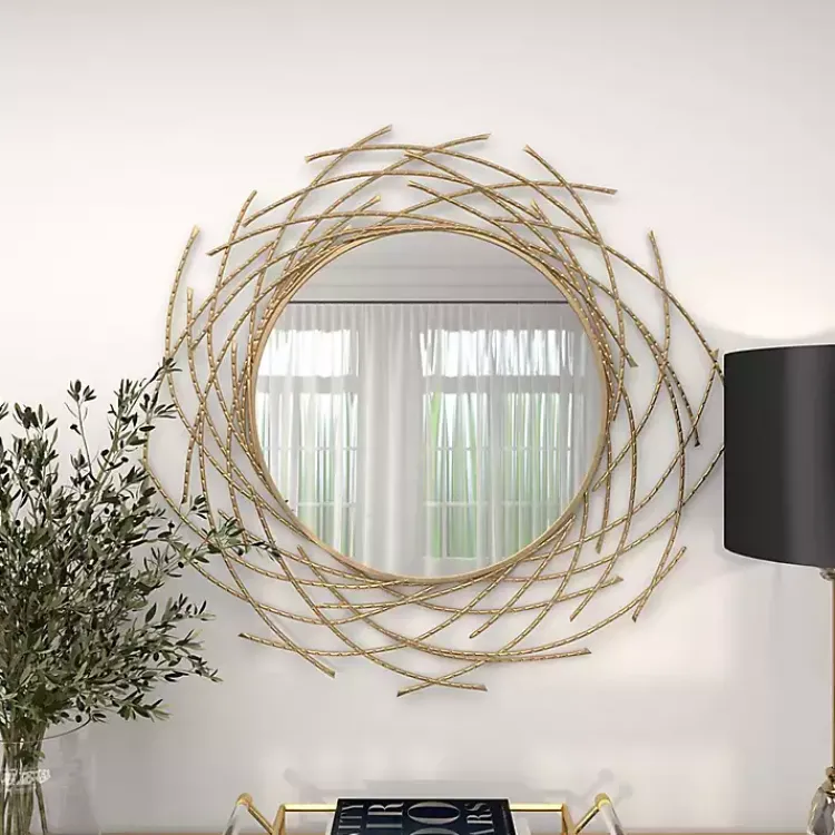 Kirklands Home Decorative Mirrors|Gold Metal Glam Layered Mirror