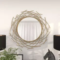 Kirklands Home Decorative Mirrors|Gold Metal Glam Layered Mirror