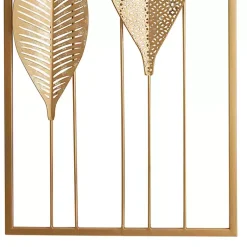 Kirklands Home Wall Plaques|Metal Leaves Wall Plaques, Set of 2 Gold