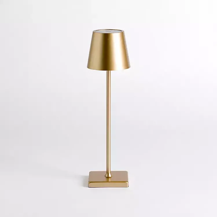Kirklands Home Table Lamps|Metal LED Cordless Touch Lamp Gold