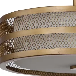Kirklands Home Flush Mount Lighting|Metal Mesh Flush Mount Light Gold