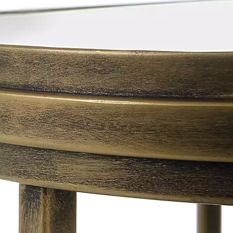 Kirklands Home Accent & End Tables|Metal Mirror Top 2-pc. Nesting Side Table Set Gold