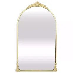 Kirklands Home Decorative Mirrors|Metal Modern Victorian Wall Mirror Gold