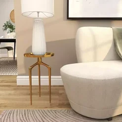 Kirklands Home Accent & End Tables|Metal Round Tripod Accent Table Gold