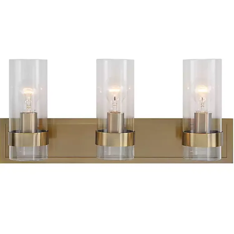 Kirklands Home Chandeliers & Pendant Lighting|Metal 3-Shade Vanity Light Gold