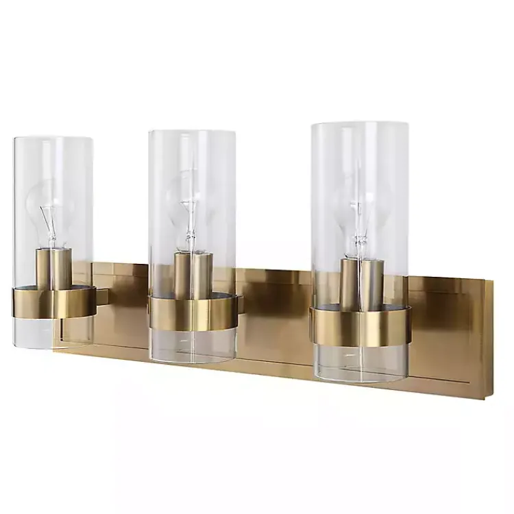 Kirklands Home Chandeliers & Pendant Lighting|Metal 3-Shade Vanity Light Gold