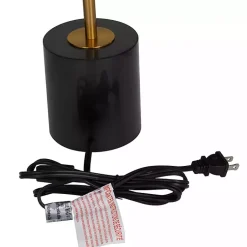 Kirklands Home Table Lamps|Gold Metal Smoked Glass Shade Table Lamp Gray