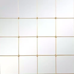 Kirklands Home Decorative Mirrors|Gold Metal Windowpane Wall Mirror