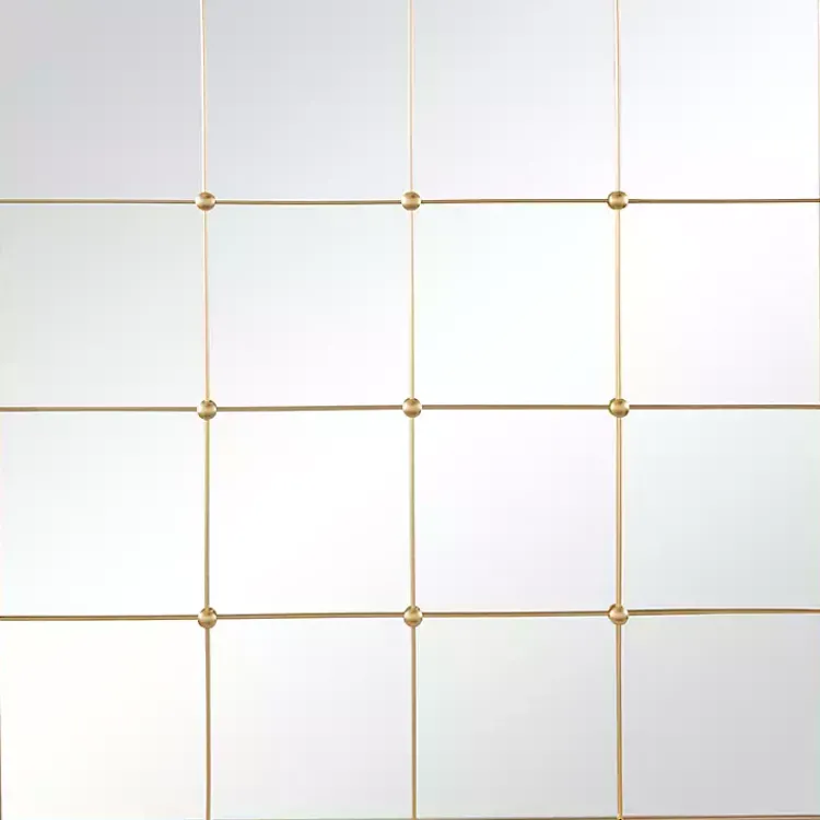 Kirklands Home Decorative Mirrors|Gold Metal Windowpane Wall Mirror