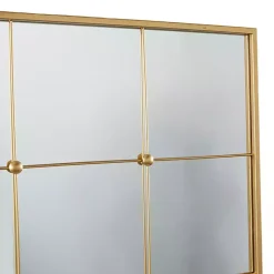 Kirklands Home Decorative Mirrors|Gold Metal Windowpane Wall Mirror