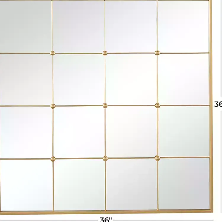 Kirklands Home Decorative Mirrors|Gold Metal Windowpane Wall Mirror