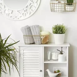 Kirklands Home Wall Storage|Gold Metal Wire Cage Wall Baskets, Set of 2