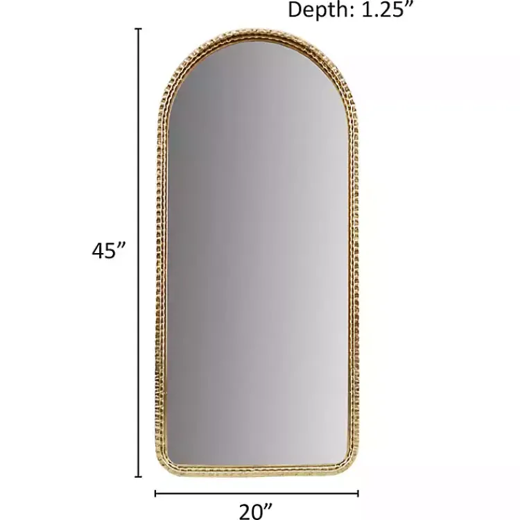 Kirklands Home Decorative Mirrors|Gold Mia Textured Arch Wall Mirror
