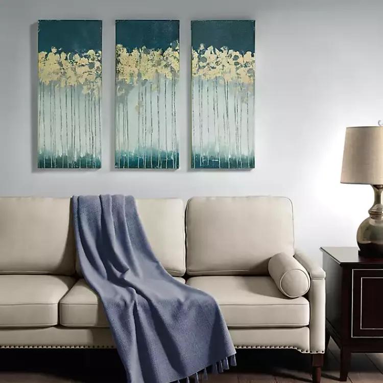 Kirklands Home Canvas Art|Gold Midnight Forest Canvas Art Prints, Set of 3