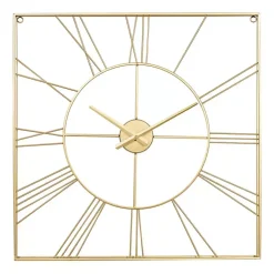 Kirklands Home Clocks|Minimal Square Open Face Clock Gold