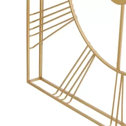 Kirklands Home Clocks|Minimal Square Open Face Clock Gold
