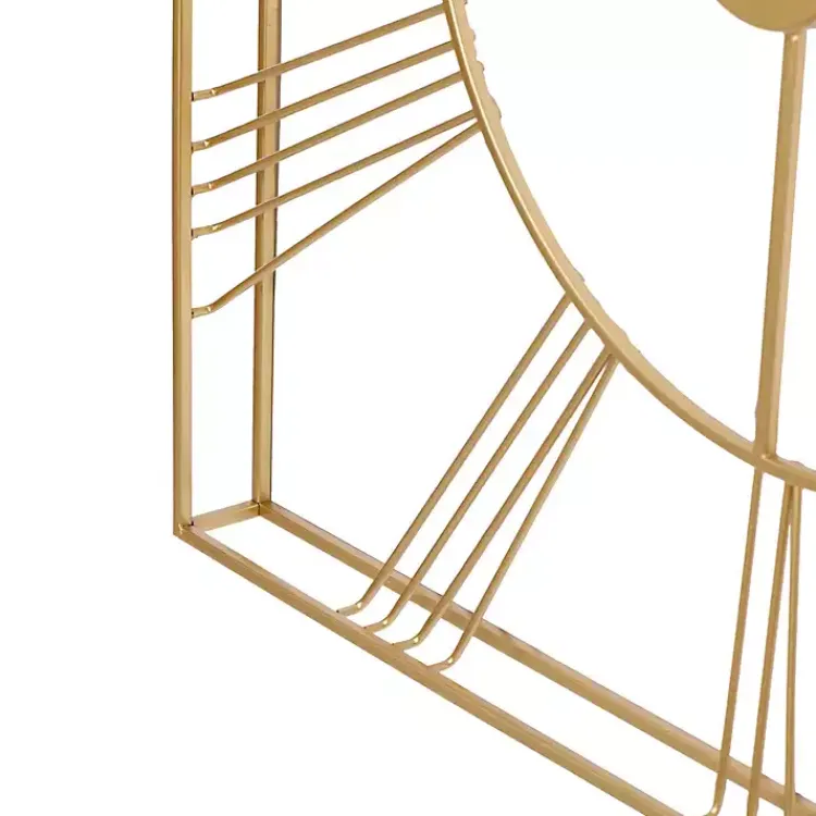 Kirklands Home Clocks|Minimal Square Open Face Clock Gold