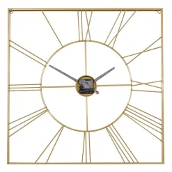 Kirklands Home Clocks|Minimal Square Open Face Clock Gold