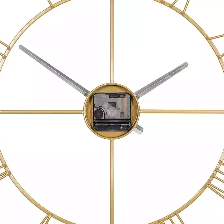 Kirklands Home Clocks|Minimal Square Open Face Clock Gold