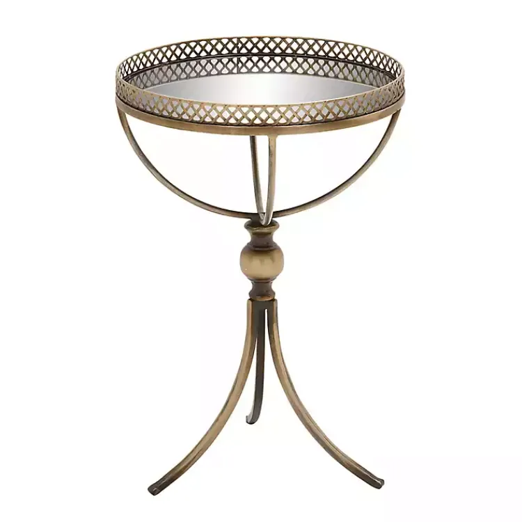 Kirklands Home Accent & End Tables|Mirror Top Metal Accent Table Gold