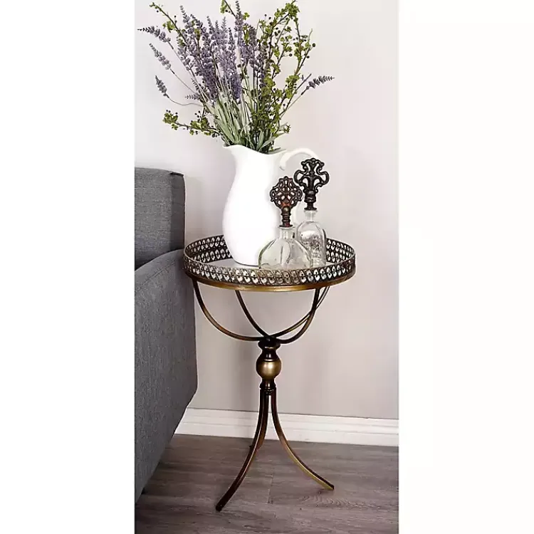 Kirklands Home Accent & End Tables|Mirror Top Metal Accent Table Gold