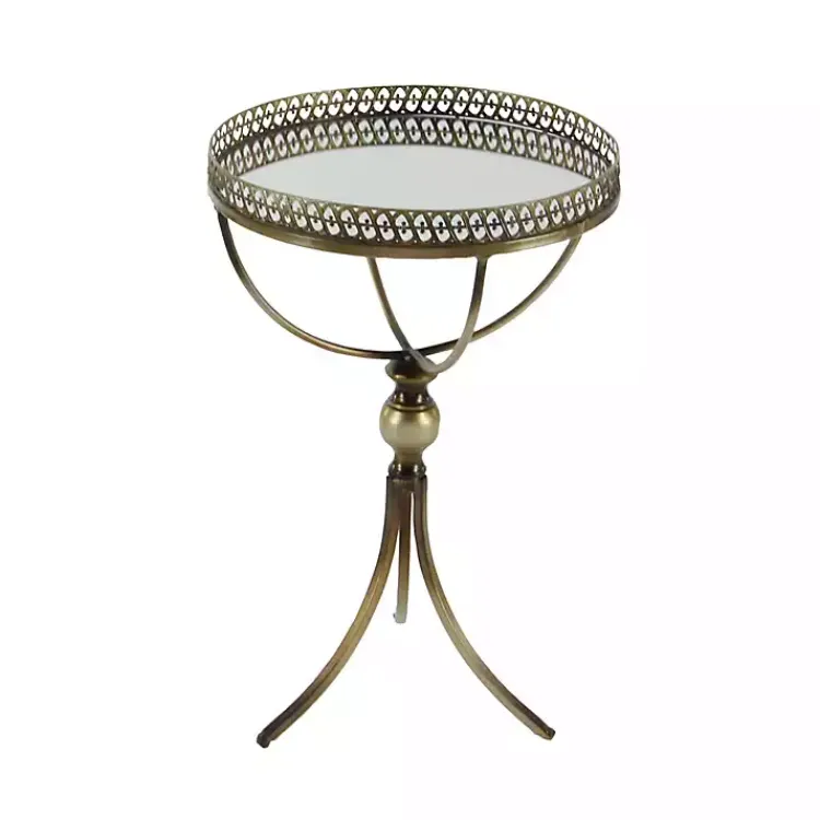 Kirklands Home Accent & End Tables|Mirror Top Metal Accent Table Gold