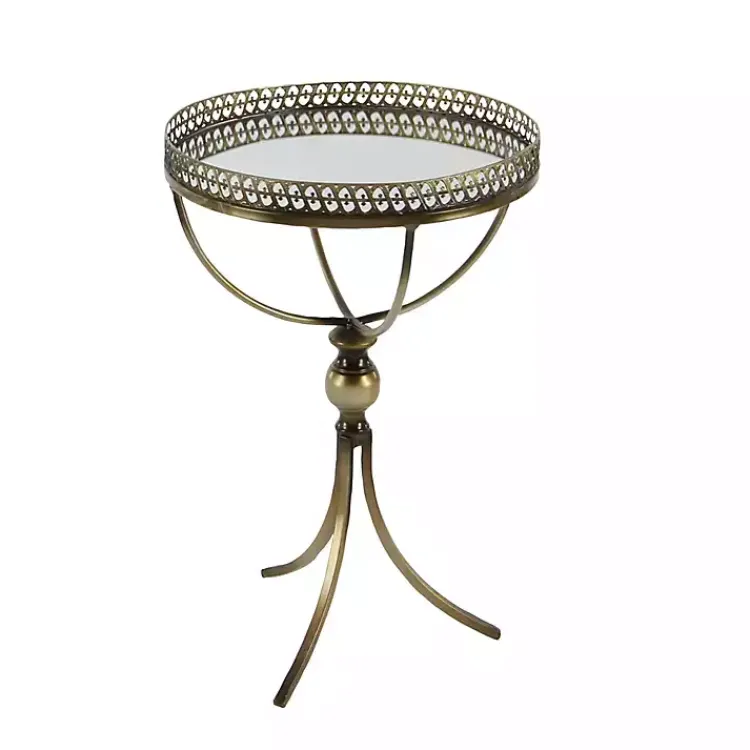 Kirklands Home Accent & End Tables|Mirror Top Metal Accent Table Gold