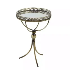 Kirklands Home Accent & End Tables|Mirror Top Metal Accent Table Gold
