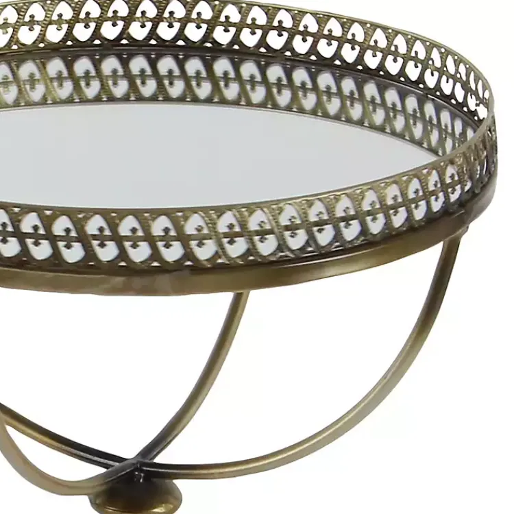 Kirklands Home Accent & End Tables|Mirror Top Metal Accent Table Gold