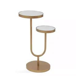 Kirklands Home Accent & End Tables|Mirrored High-Low Accent Table Gold