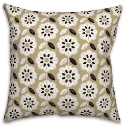 Kirklands Home Outdoor Cushions & Pillows|Gold Mod Flowers Indoor/Outdoor Pillow