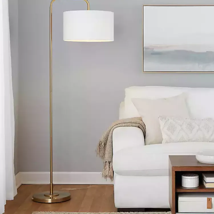 Kirklands Home Floor Lamps|Gold Modern Arch Floor Lamp White